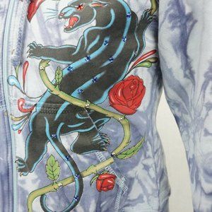 Black Panther Tattoo Rose Jacket Hoodie Womens Sm